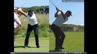 Jon Rahm golf swing  Long Iron faceon amp downtheline July 2017 [upl. by Longawa429]