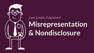 Misrepresentation and Nondisclosure  Contracts  Defenses amp Excuses [upl. by Sitruk812]