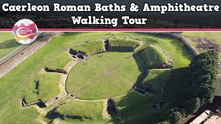 CAERLEON ROMAN BATHS amp AMPHITHEATRE WALES  Walking Tour  Pinned on Places [upl. by Crespo]