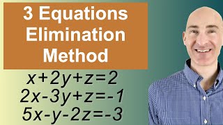 Solving Systems of 3 Equations Elimination [upl. by Lise]