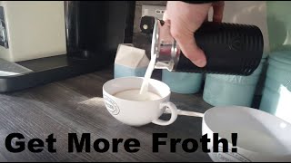 How to Get More Froth from Your Nespresso Coffee Aeroccino  Nespresso tips and help [upl. by Eeliah254]